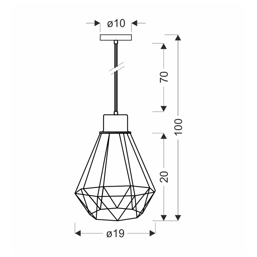 Lustra ar auklu PRIMO 1xE27/60W/230V melna/zelta