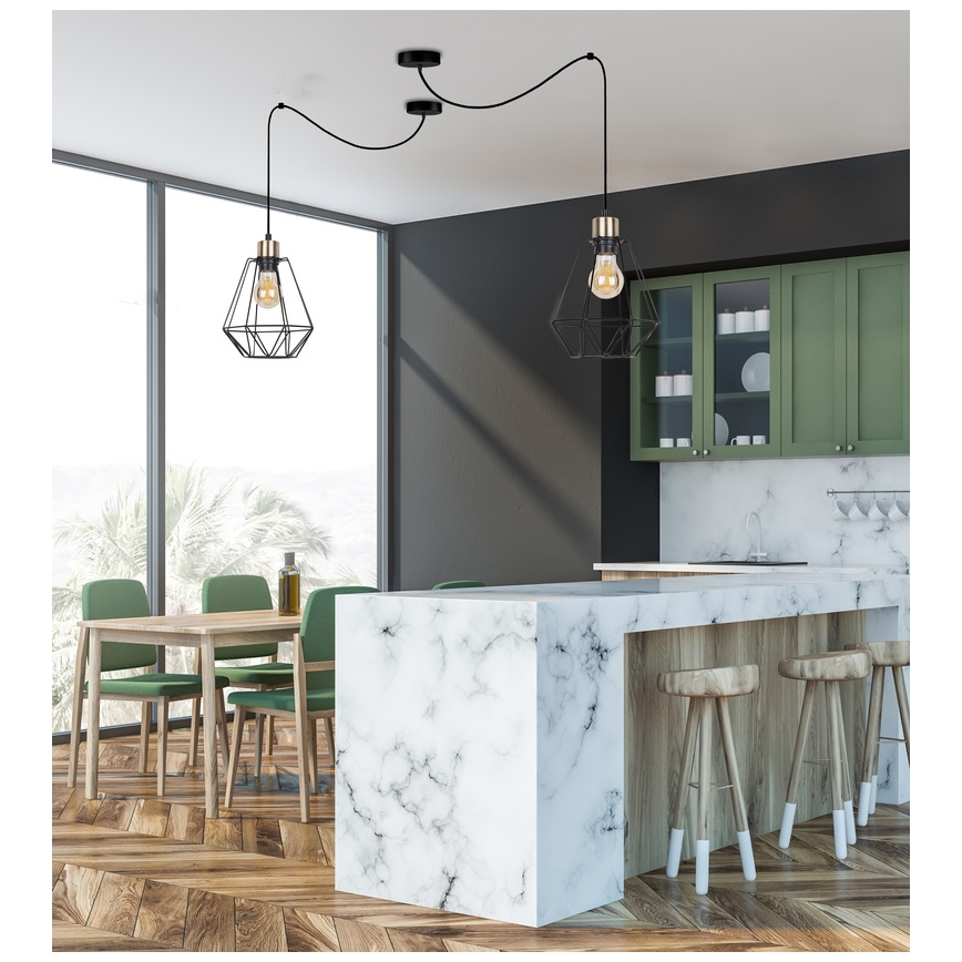 Lustra ar auklu PRIMO 1xE27/60W/230V zirneklis