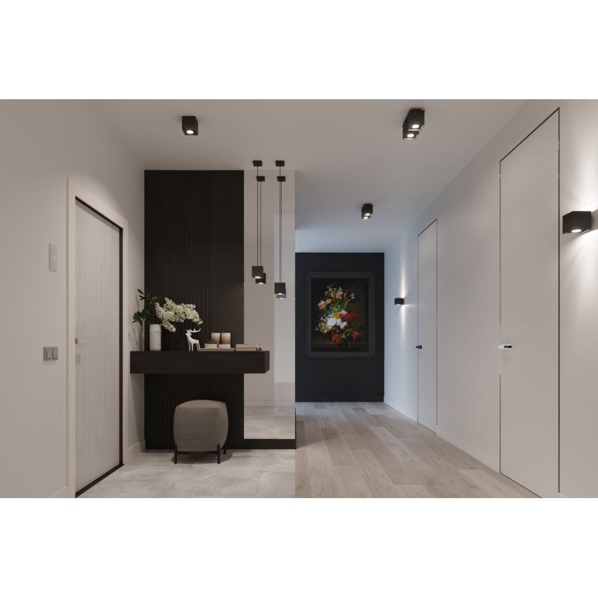 Lustra ar auklu QUAD 1 1xGU10/40W/230V melns