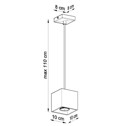 Lustra ar auklu QUAD 1 1xGU10/40W/230V melns