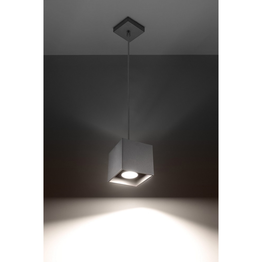 Lustra ar auklu QUAD 1 1xGU10/40W/230V pelēka