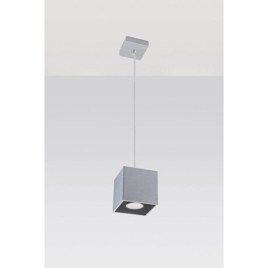 Lustra ar auklu QUAD 1 1xGU10/40W/230V pelēka