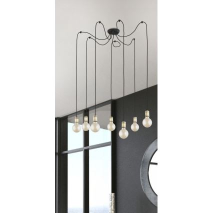 Lustra ar auklu QUALLE 5xE27/60W/230V zirneklis