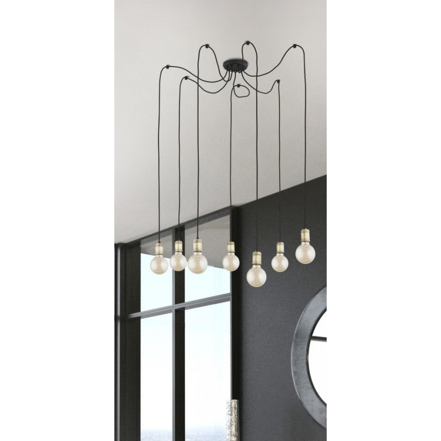 Lustra ar auklu QUALLE 5xE27/60W/230V zirneklis