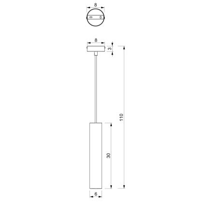 Lustra ar auklu RAITO 1xGU10/8W/230V melna