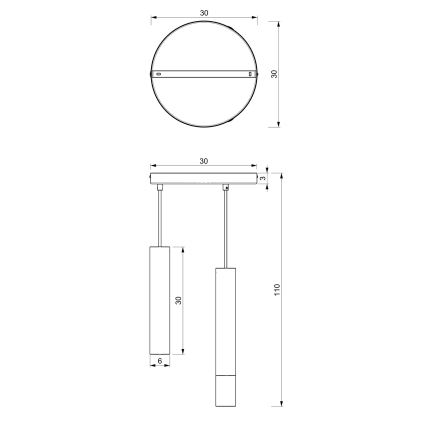 Lustra ar auklu RAITO 3xGU10/8W/230V melna