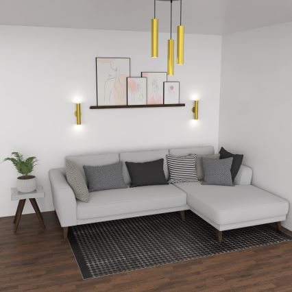 Lustra ar auklu RAITO 3xGU10/8W/230V misiņa