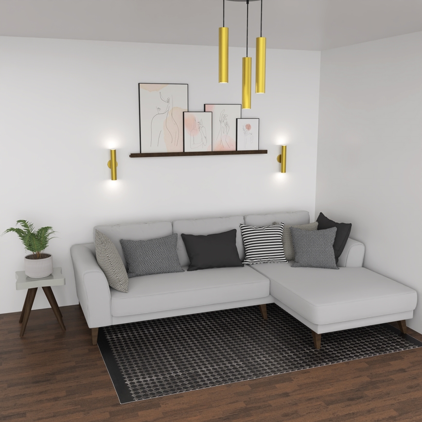 Lustra ar auklu RAITO 3xGU10/8W/230V misiņa