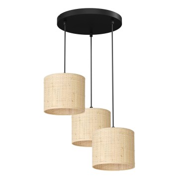 Lustra ar auklu RATTAN 3xE27/60W/230V rotanga