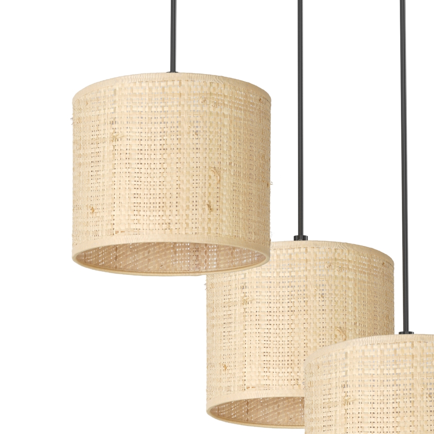Lustra ar auklu RATTAN 3xE27/60W/230V rotanga
