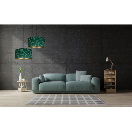 Lustra ar auklu RELLA 1xE27/60W/230V zaļa/zelta