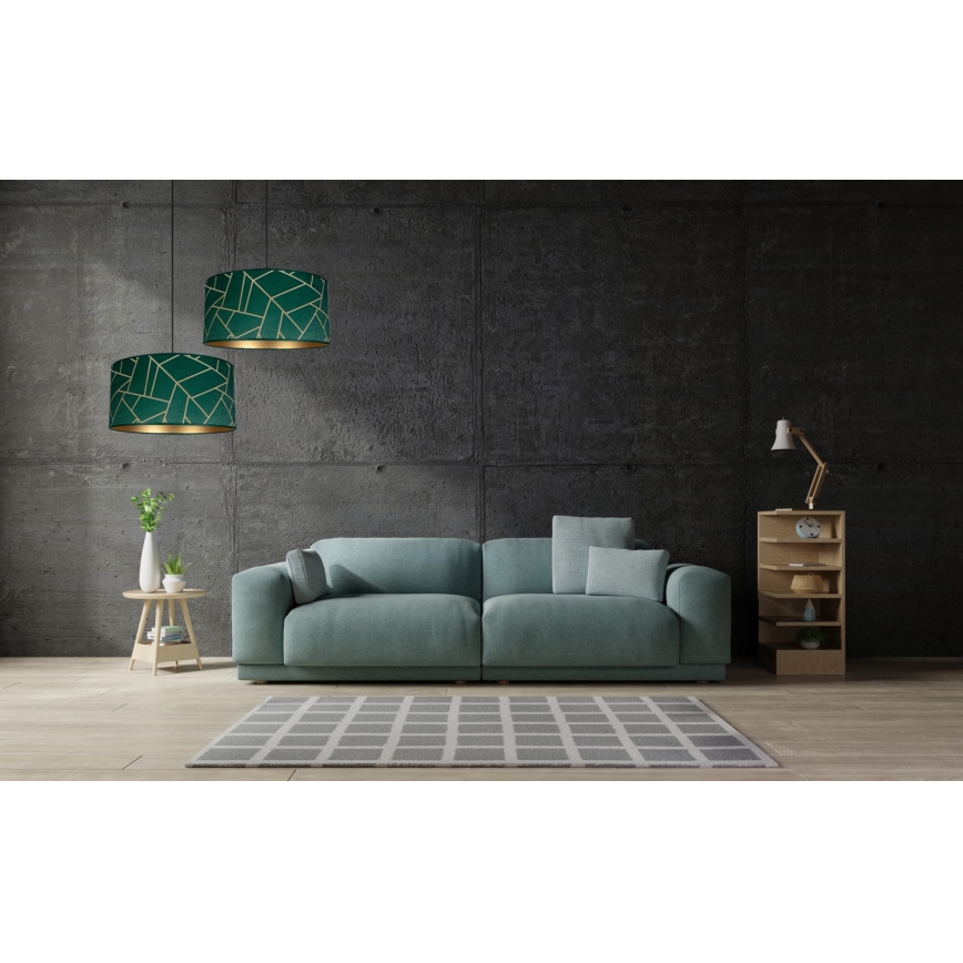 Lustra ar auklu RELLA 1xE27/60W/230V zaļa/zelta