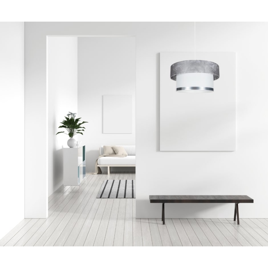 Lustra ar auklu RESSA 1xE27/60W/230V sudraba