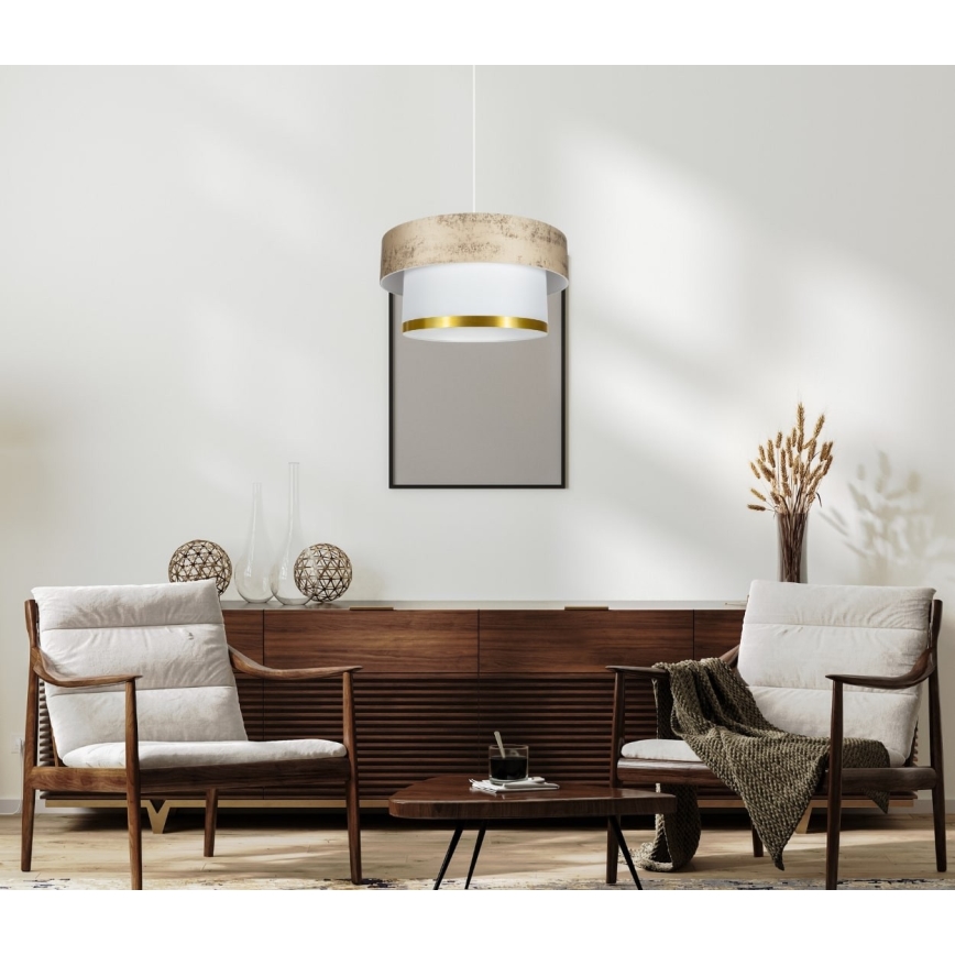 Lustra ar auklu RESSA 1xE27/60W/230V zelta