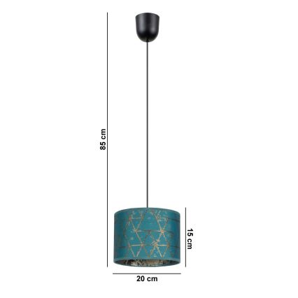 Lustra ar auklu REZO 1xE27/60W/230V tirkīza