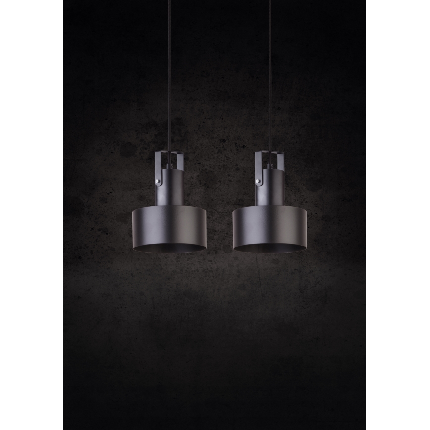 Lustra ar auklu RIF 2xE27/60W/230V melna