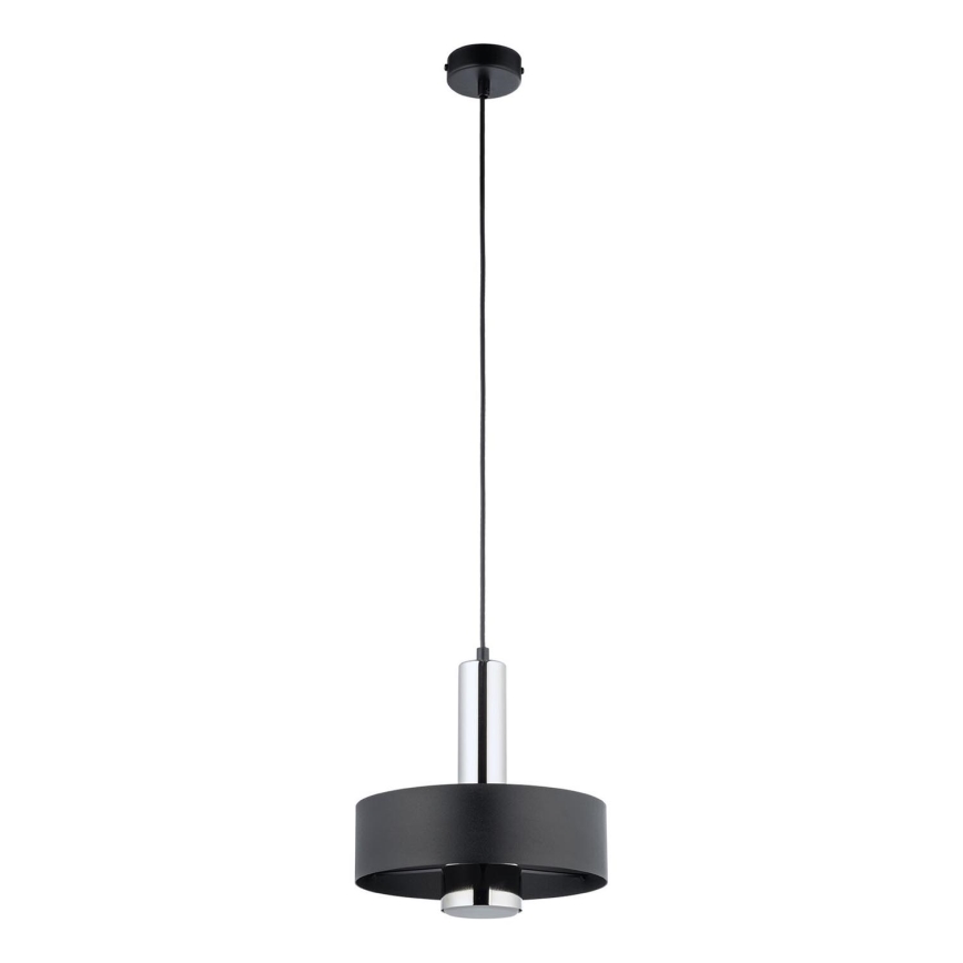 Lustra ar auklu RIF LUX 1xGX53/12W/230V d. 25 cm melna/spīdīgi hromēts