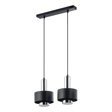 Lustra ar auklu RIF LUX 2xGX53/12W/230V melna/spīdīgi hromēts
