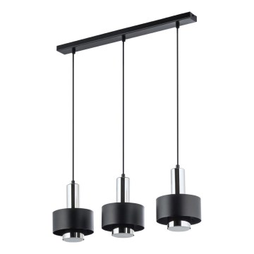 Lustra ar auklu RIF LUX 3xGX53/12W/230V melna/spīdīgi hromēts