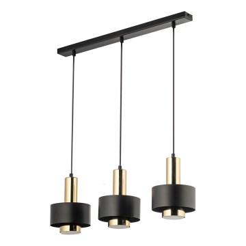 Lustra ar auklu RIF LUX 3xGX53/12W/230V melna/zelta