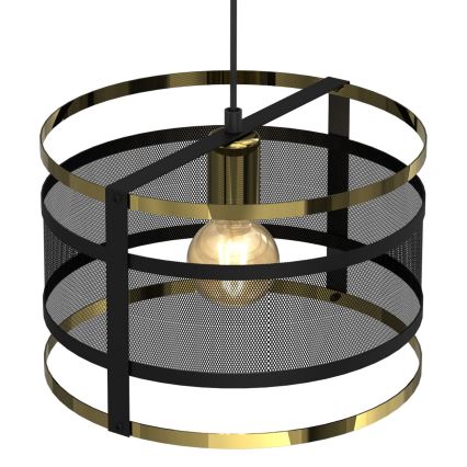 Lustra ar auklu RIM 1xE27/60W/230V melna/zelta