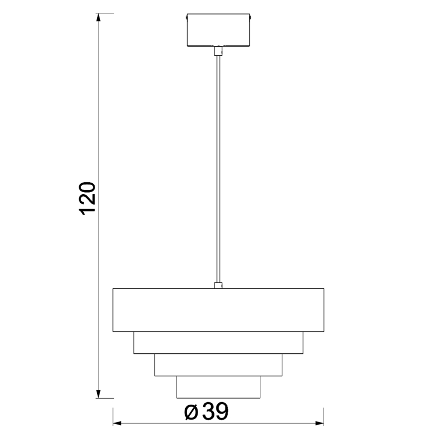 Lustra ar auklu RINGS 1xE27/15W/230V misiņš