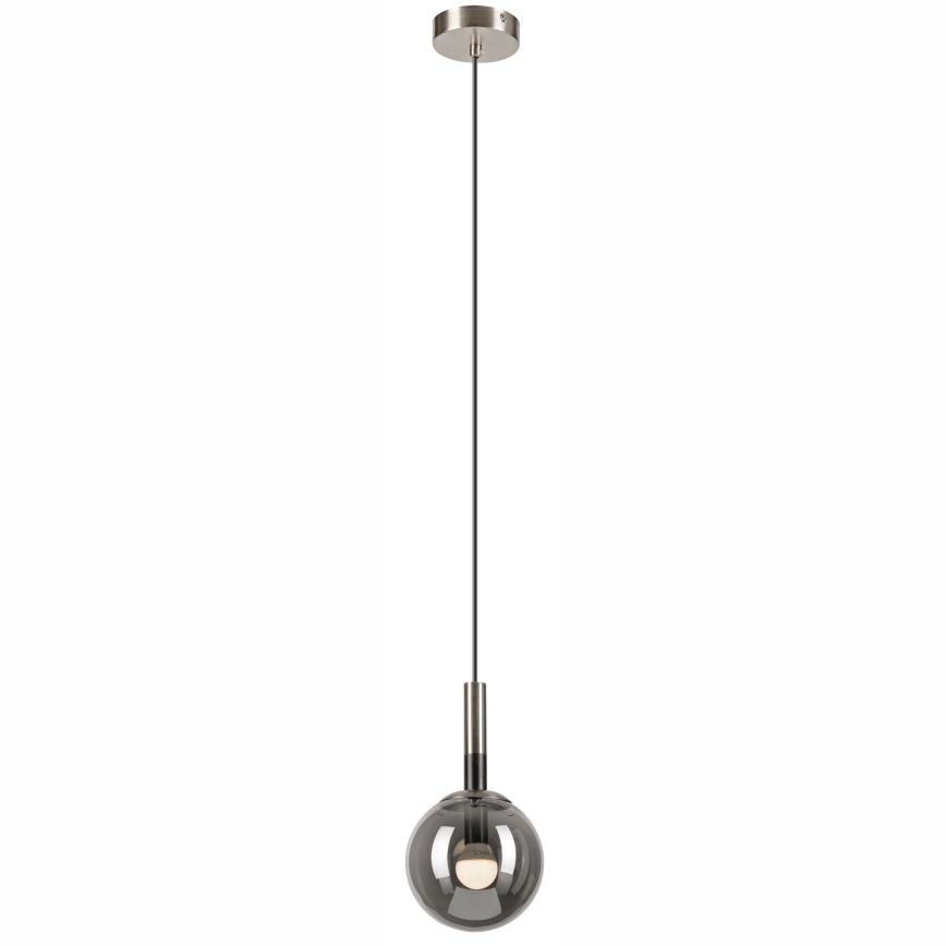 Lustra ar auklu ROLLO 1xE14/5W/230V matēts hroms/dūmakains