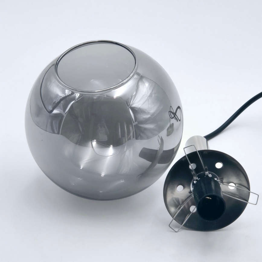 Lustra ar auklu ROLLO 1xE14/5W/230V matēts hroms/dūmakains