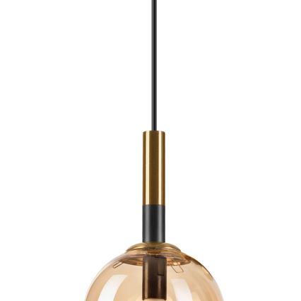 Lustra ar auklu ROLLO 1xE14/5W/230V zelta/dūmakains bēša