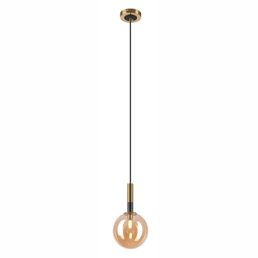 Lustra ar auklu ROLLO 1xG9/5W/230V zelta/dūmakains bēša