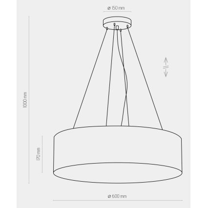 Lustra ar auklu RONDO 4xE27/15W/230V zila