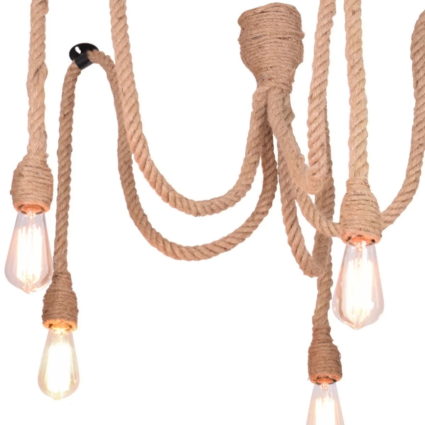 Lustra ar auklu ROPE CASA 5xE27/12W/230V zirneklis