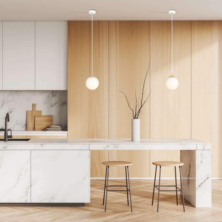 Lustra ar auklu ROYAL 1xE14/10W/230V d. 14 cm balta