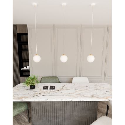 Lustra ar auklu ROYAL 1xE14/10W/230V d. 14 cm balta