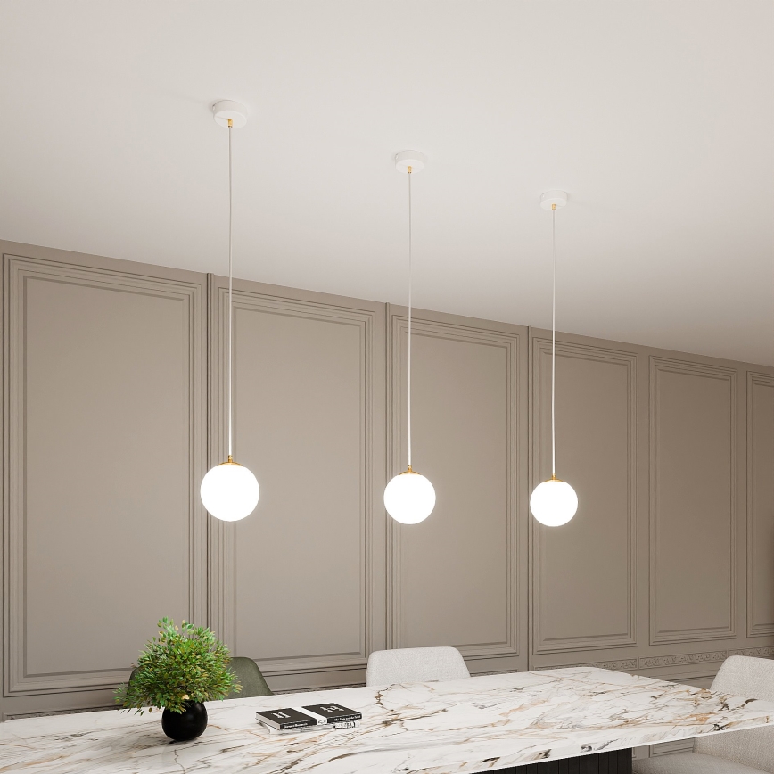 Lustra ar auklu ROYAL 1xE14/10W/230V d. 14 cm balta