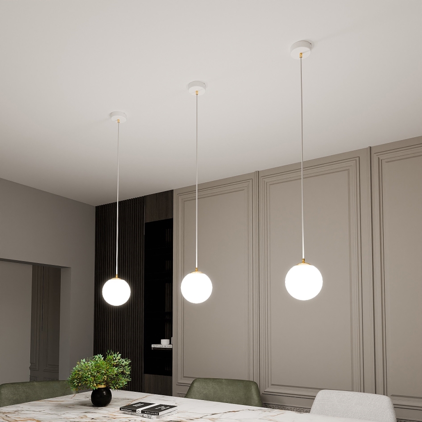 Lustra ar auklu ROYAL 1xE14/10W/230V d. 14 cm balta