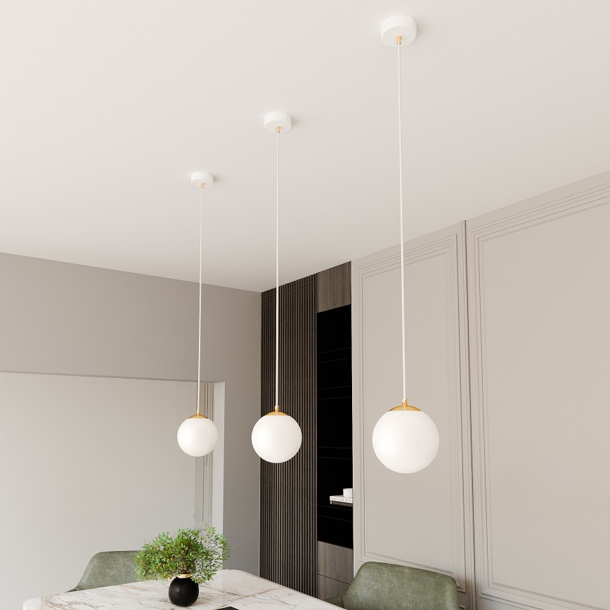 Lustra ar auklu ROYAL 1xE14/10W/230V d. 14 cm balta