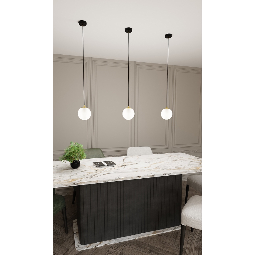 Lustra ar auklu ROYAL 1xE14/10W/230V d. 14 cm melna