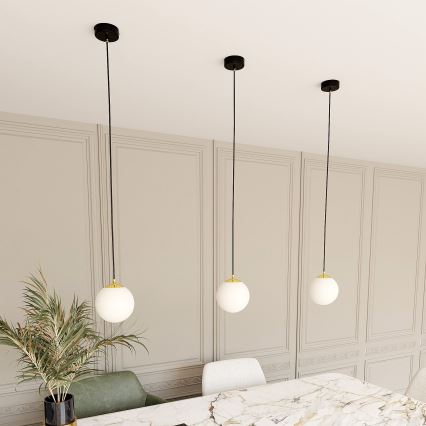Lustra ar auklu ROYAL 1xE14/10W/230V d. 14 cm melna