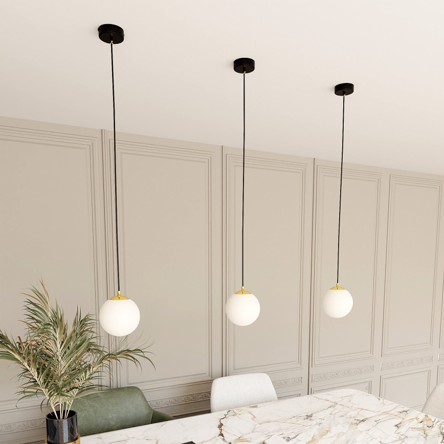 Lustra ar auklu ROYAL 1xE14/10W/230V d. 14 cm melna