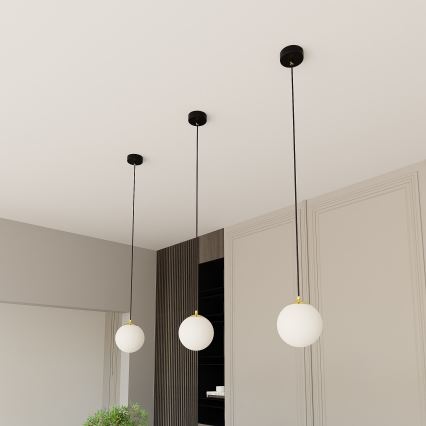 Lustra ar auklu ROYAL 1xE14/10W/230V d. 14 cm melna