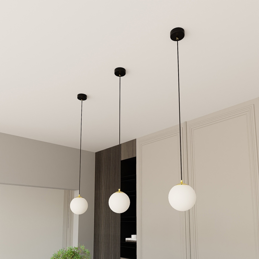Lustra ar auklu ROYAL 1xE14/10W/230V d. 14 cm melna