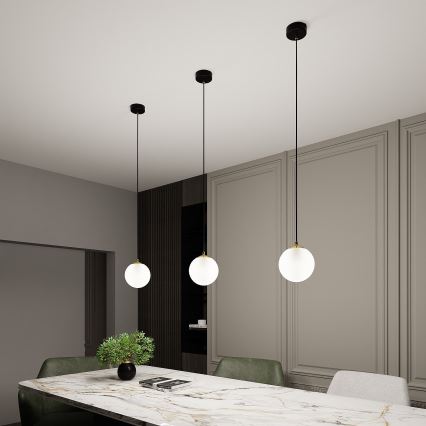 Lustra ar auklu ROYAL 1xE14/10W/230V d. 14 cm melna
