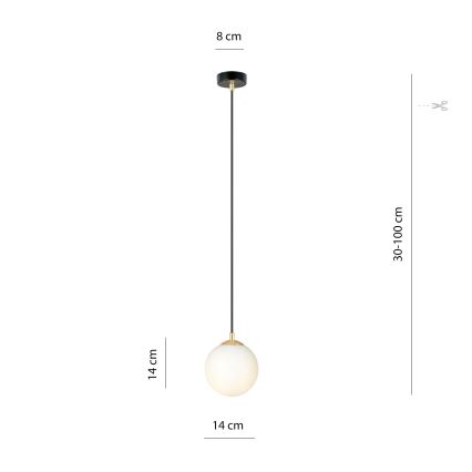 Lustra ar auklu ROYAL 1xE14/10W/230V d. 14 cm melna