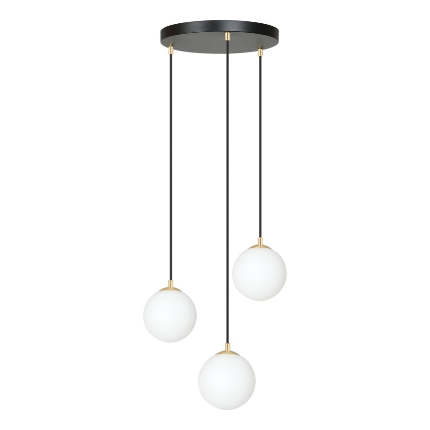 Lustra ar auklu ROYAL 3xE14/10W/230V d. 30 cm melna