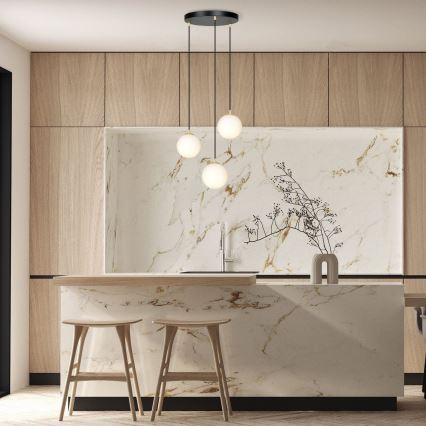 Lustra ar auklu ROYAL 3xE14/10W/230V d. 30 cm melna