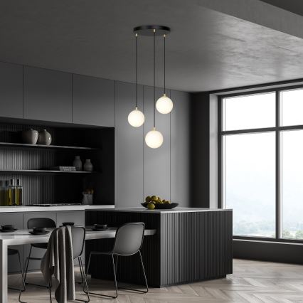 Lustra ar auklu ROYAL 3xE14/10W/230V d. 30 cm melna