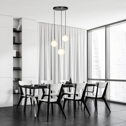 Lustra ar auklu ROYAL 3xE14/10W/230V d. 30 cm melna