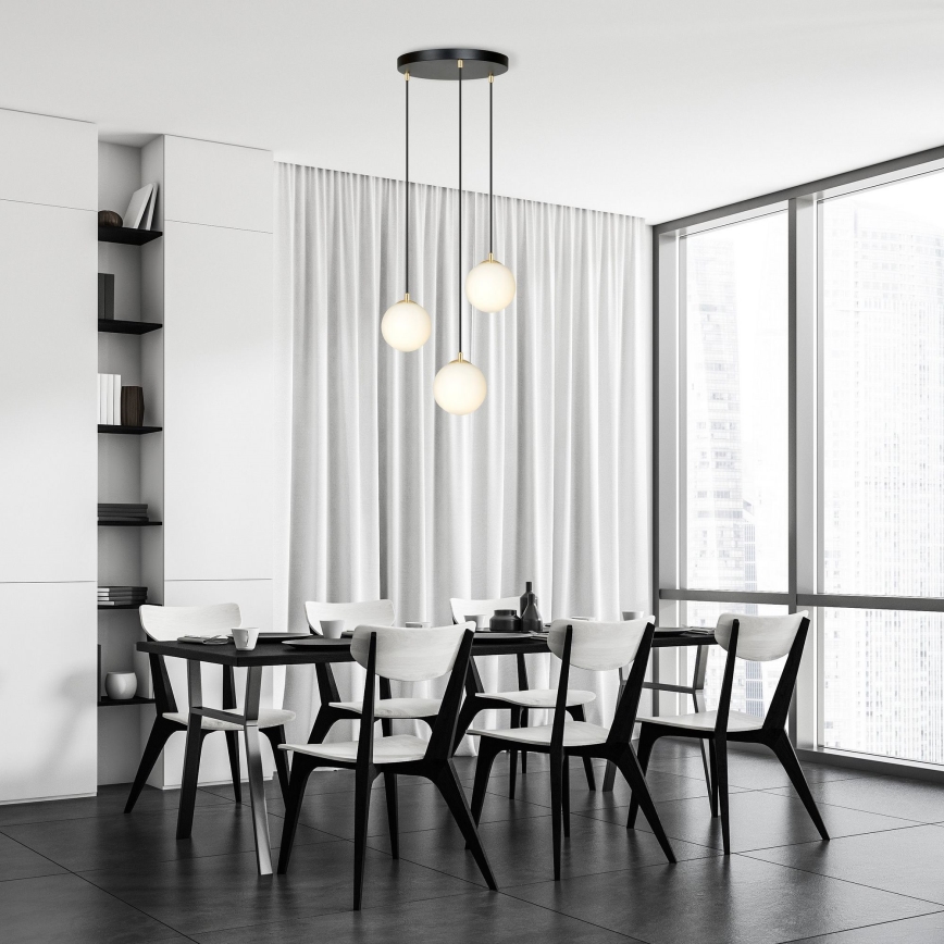Lustra ar auklu ROYAL 3xE14/10W/230V d. 30 cm melna