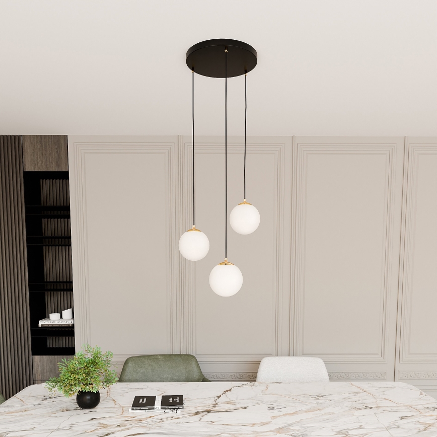 Lustra ar auklu ROYAL 3xE14/10W/230V d. 30 cm melna